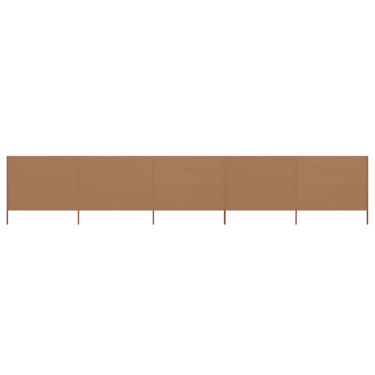 5-panel Wind Screen Fabric 600x80 cm Taupe