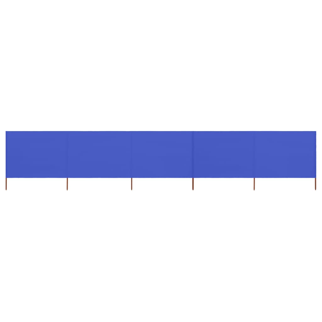 5-panel Wind Screen Fabric 600x80 cm Azure Blue