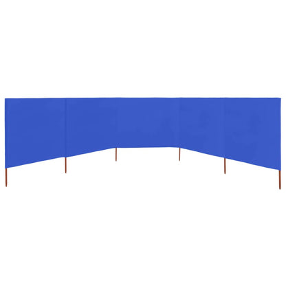5-panel Wind Screen Fabric 600x80 cm Azure Blue