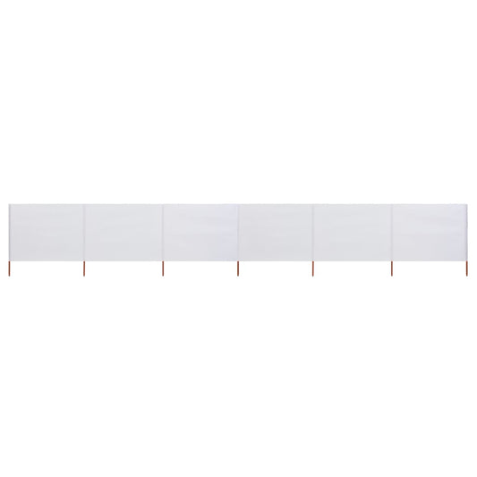 6-panel Wind Screen Fabric 800x120 cm Sand White