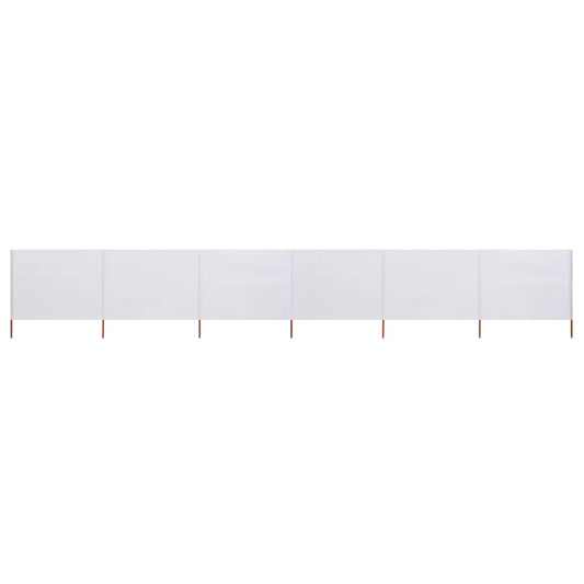 6-panel Wind Screen Fabric 800x160 cm Sand White
