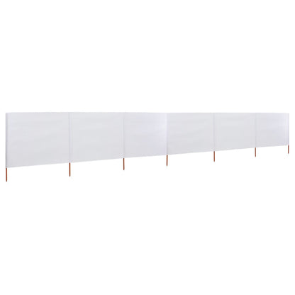 6-panel Wind Screen Fabric 800x160 cm Sand White