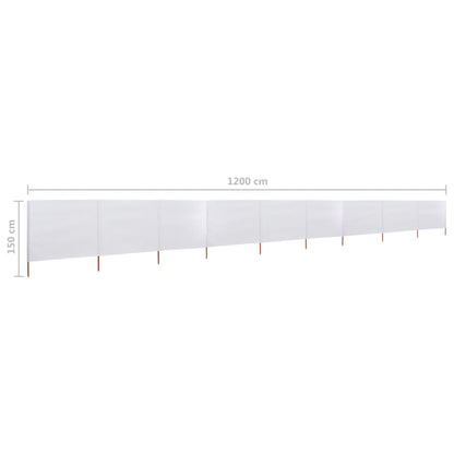9-panel Wind Screen Fabric 1200x120 cm Sand White