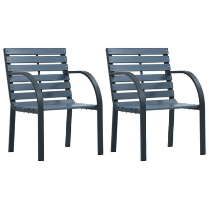 Garden Chairs 2 pcs Grey Wood