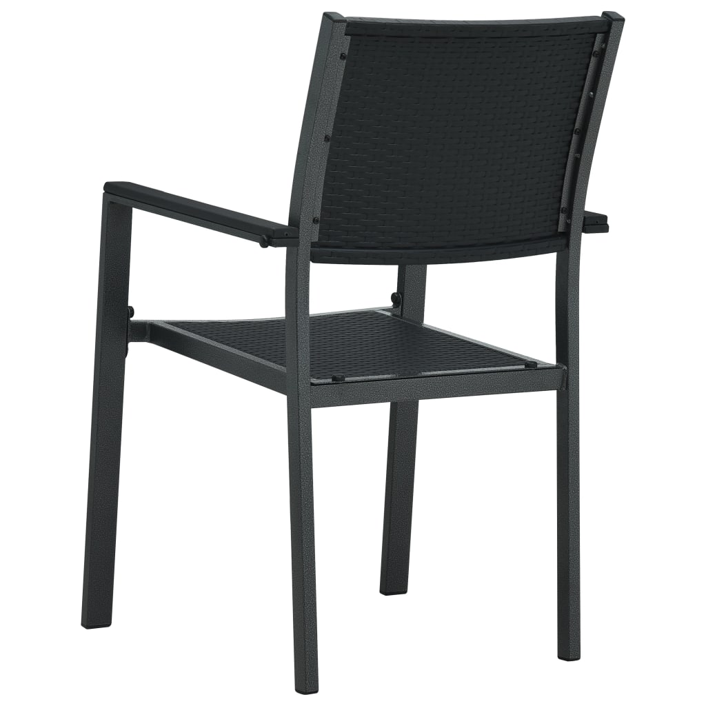 Garden Chairs 2 pcs Black Plastic Rattan Look