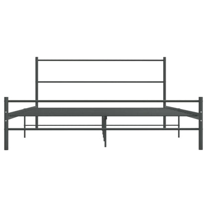 Bed Frame without Mattress Grey Metal 140x200 cm