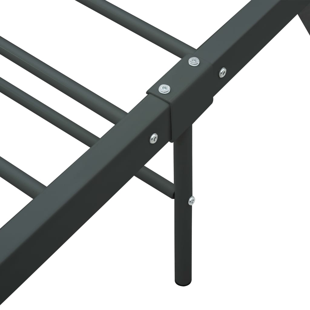 Bed Frame without Mattress Grey Metal 140x200 cm