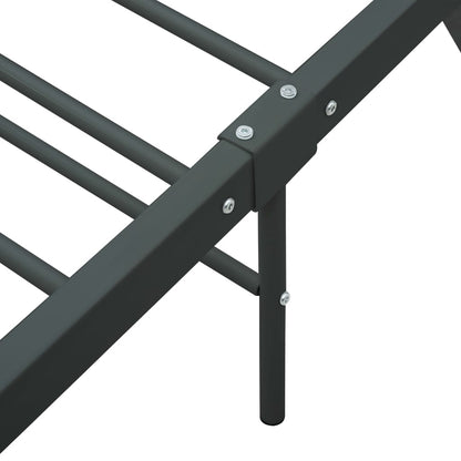 Bed Frame without Mattress Grey Metal 140x200 cm