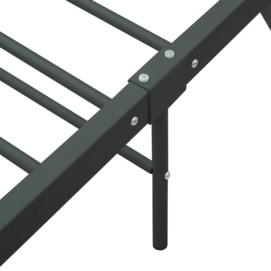 Bed Frame with Headboard without Mattress Grey 160x200 cm Metal