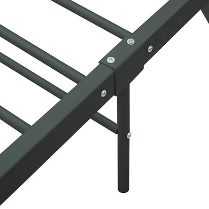 Bed Frame with Headboard without Mattress Grey 160x200 cm Metal