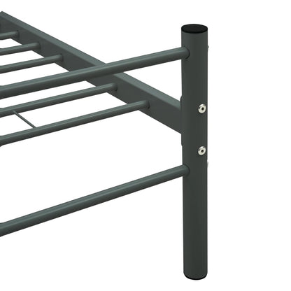 Bed Frame with Headboard without Mattress Grey 160x200 cm Metal