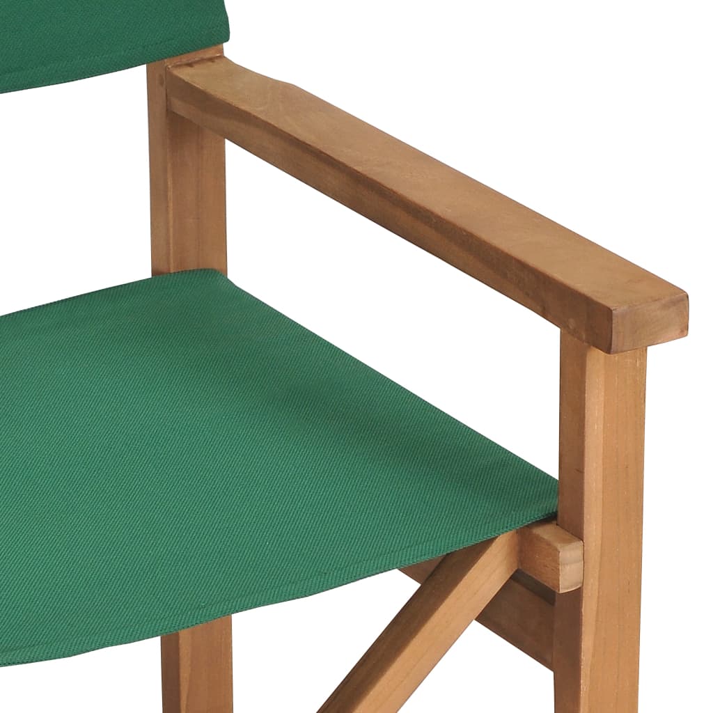 Director's Chair Solid Teak Wood Green