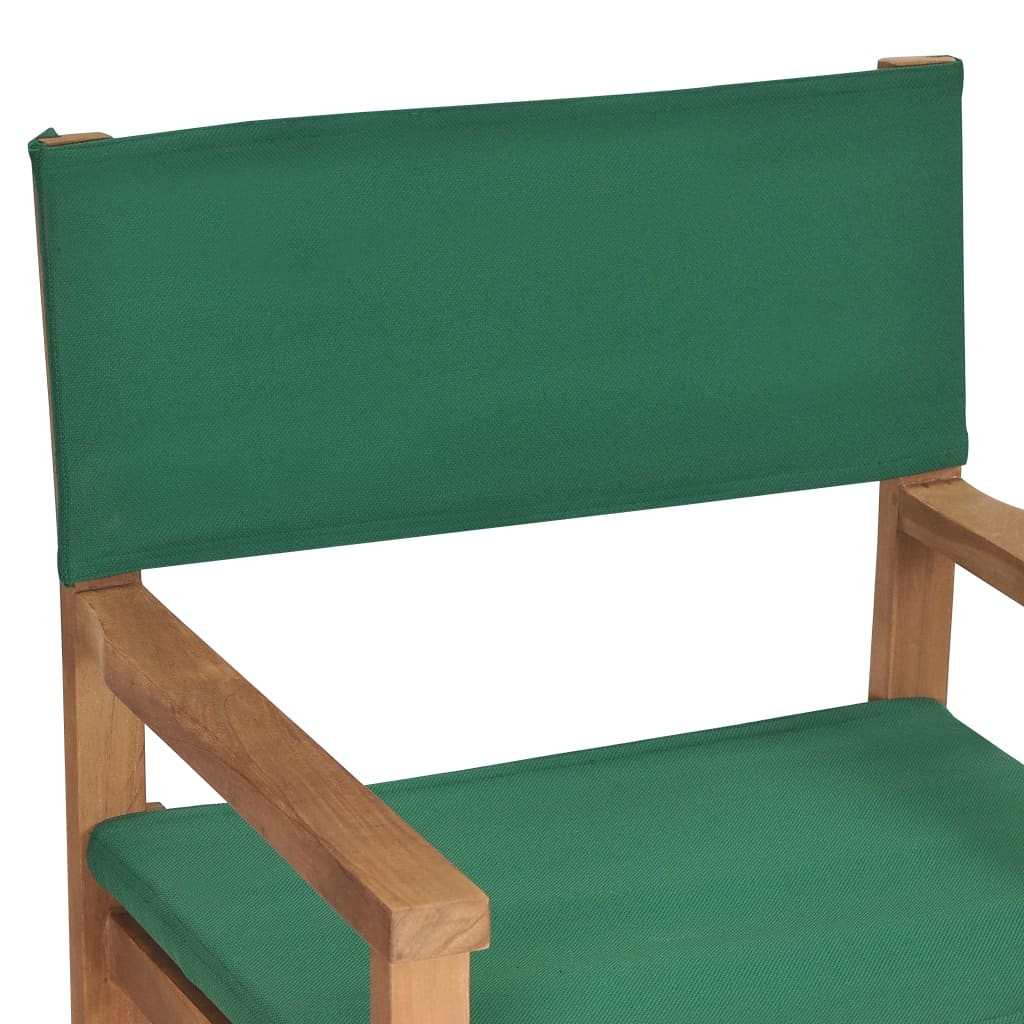 Director's Chair Solid Teak Wood Green