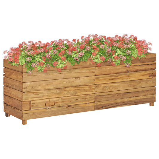 Raised Bed 150x40x55 cm Recycled Teak Wood and Steel