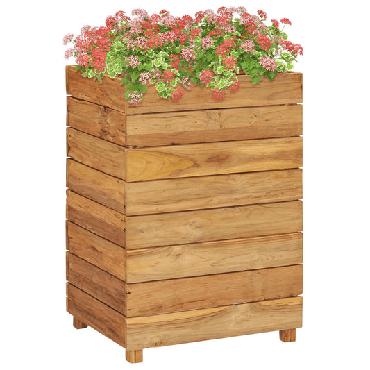 Raised Bed 50x40x72 cm Recycled Teak Wood and Steel