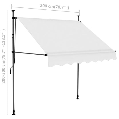 Manual Retractable Awning with LED 200 cm Cream