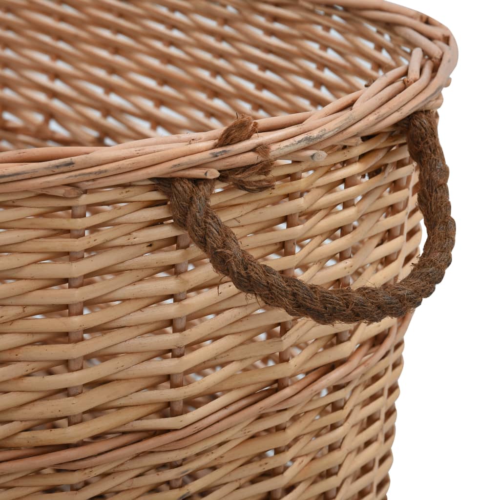 Firewood Basket with Carrying Handles 88x57x34 cm Natural Willow