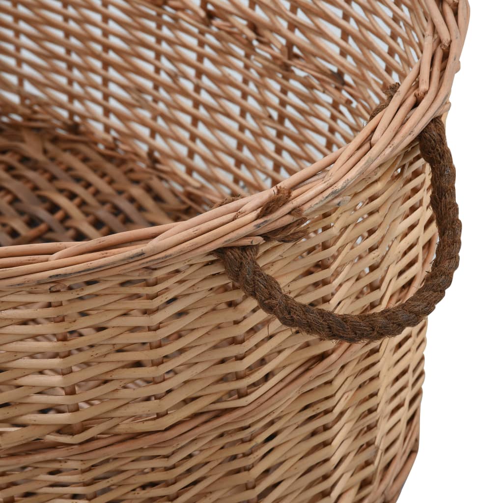 Firewood Basket with Carrying Handles 88x57x34 cm Natural Willow