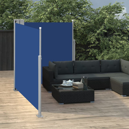 Retractable Side Awning Blue 160x600 cm