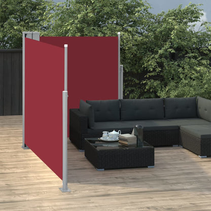 Retractable Side Awning Red 160x600 cm