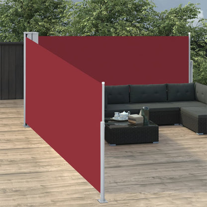 Retractable Side Awning Red 120x1000 cm