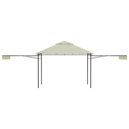 Gazebo with Double Extended Roofs 3x3x2.75 m Cream 180 g/m²
