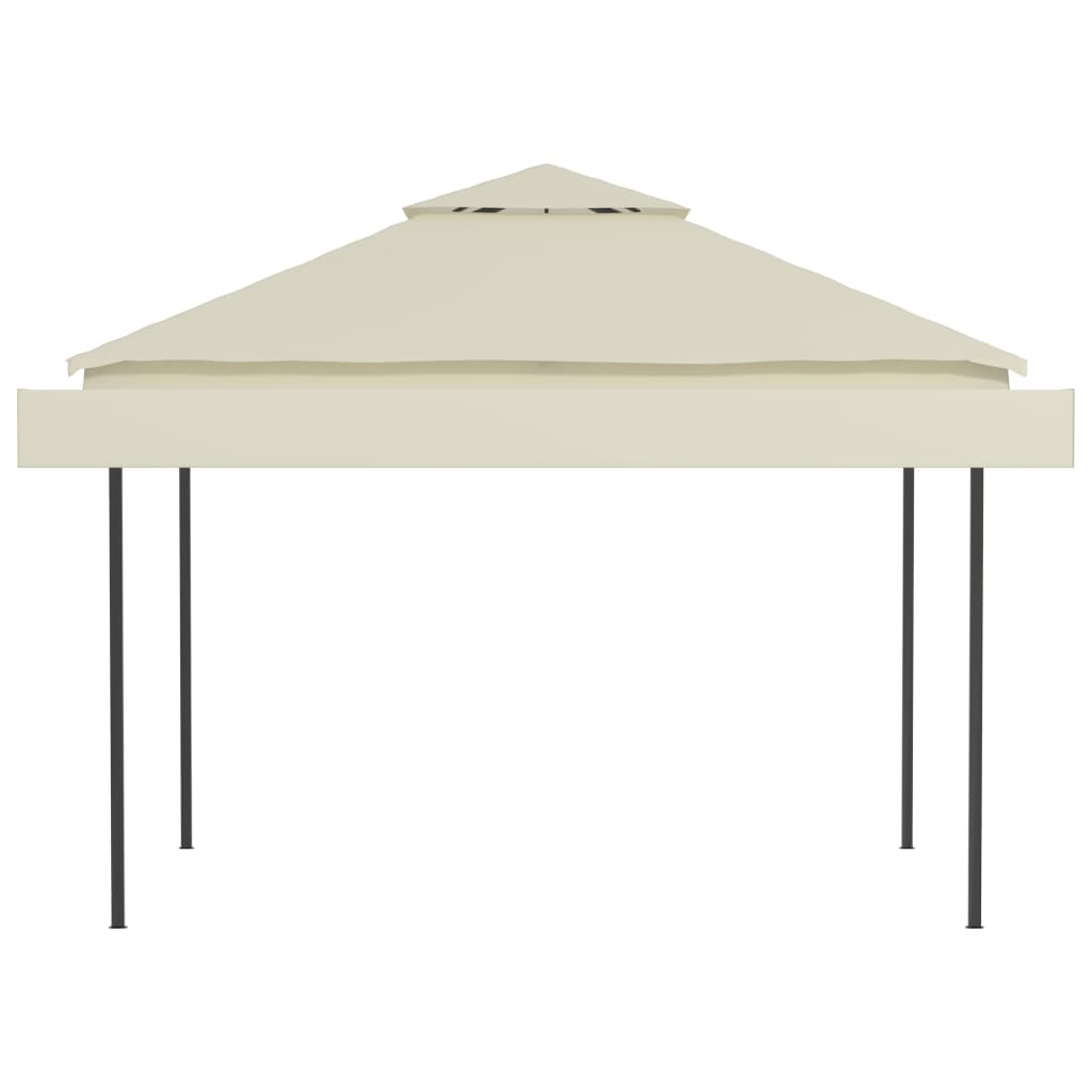 Gazebo with Double Extended Roofs 3x3x2.75 m Cream 180 g/m²