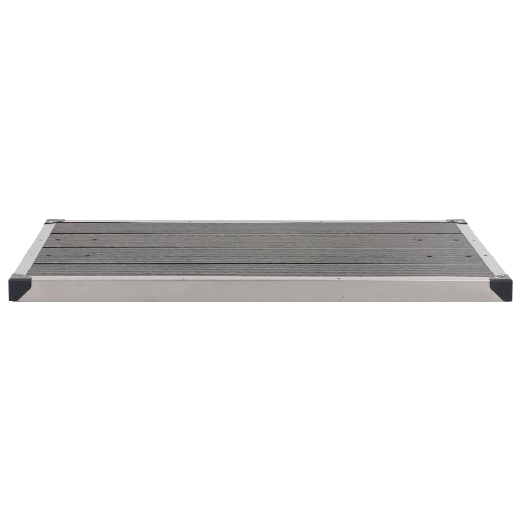 Outdoor Shower Tray WPC Stainless Steel 110x62 cm Grey