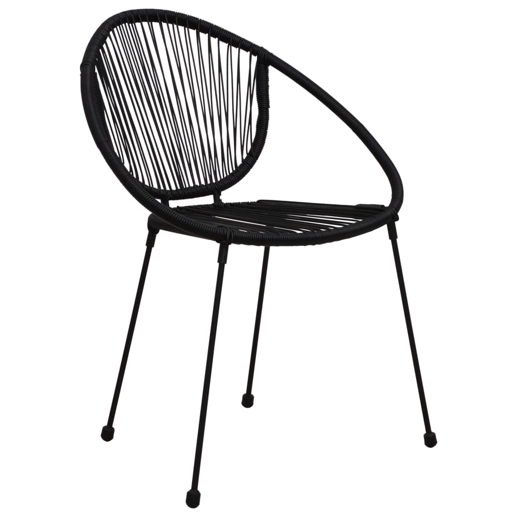 Garden Chairs 2 pcs PVC Rattan Black