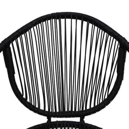 Garden Chairs 2 pcs PVC Rattan Black