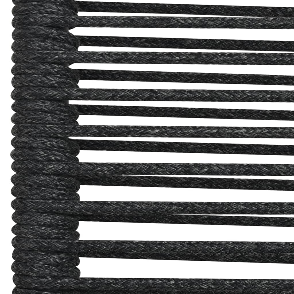 5 Piece Outdoor Dining Set Cotton Rope and Steel Black