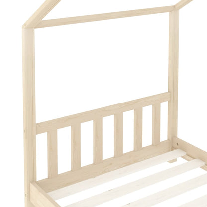 Kids Bed Frame Solid Pine Wood 70x140 cm