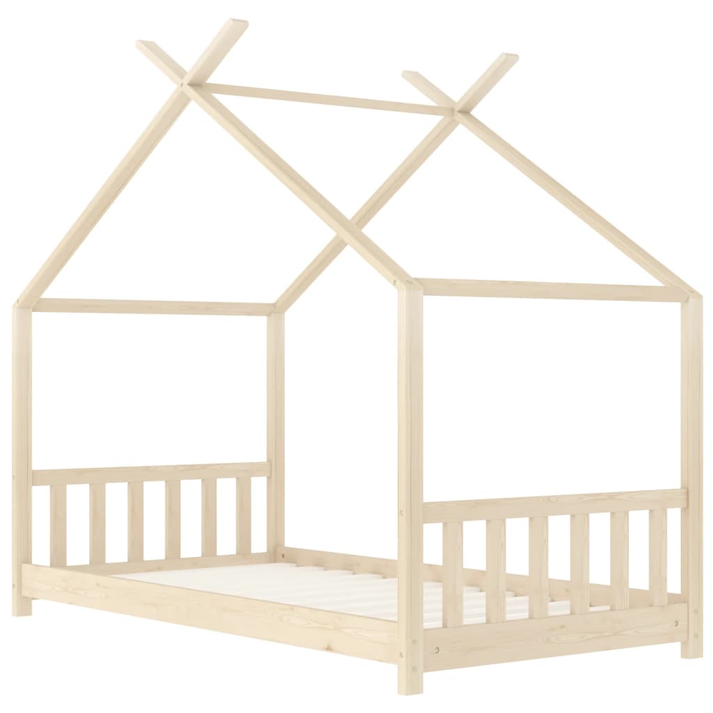 Kids Bed Frame Solid Pine Wood 80x160 cm