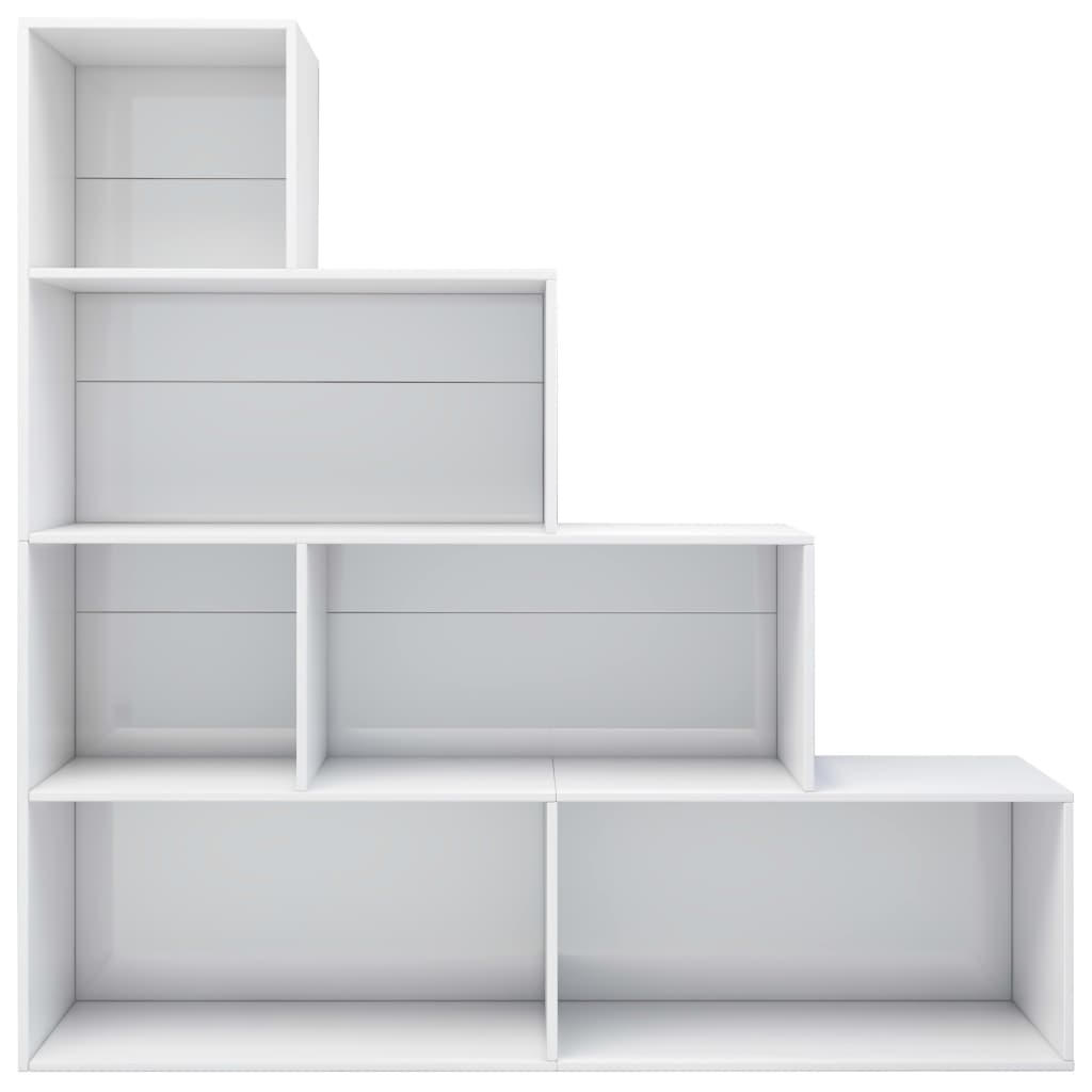 Book Cabinet/Room Divider High Gloss White 155x24x160 cm Engineered Wood