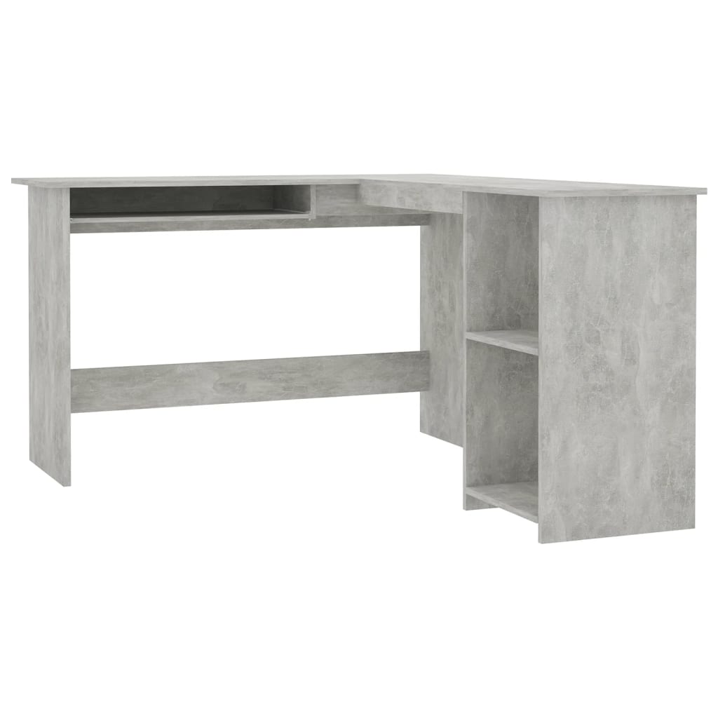 L-Shaped Corner Desk Concrete Grey 120x140x75 cm Engineered Wood