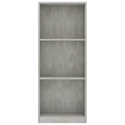 3-Tier Book Cabinet Concrete Grey 40x24x109 cm Engineered Wood