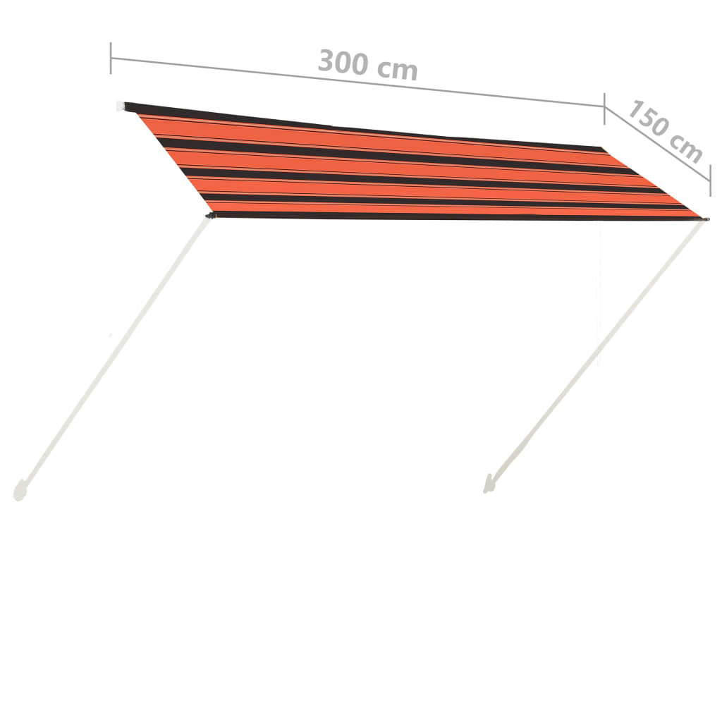 Retractable Awning 300x150 cm Orange and Brown