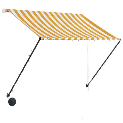 Retractable Awning with LED 150x150 cm Yellow and White