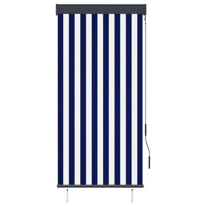 Outdoor Roller Blind 80x250 cm Blue and White