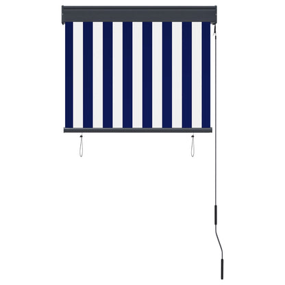 Outdoor Roller Blind 80x250 cm Blue and White