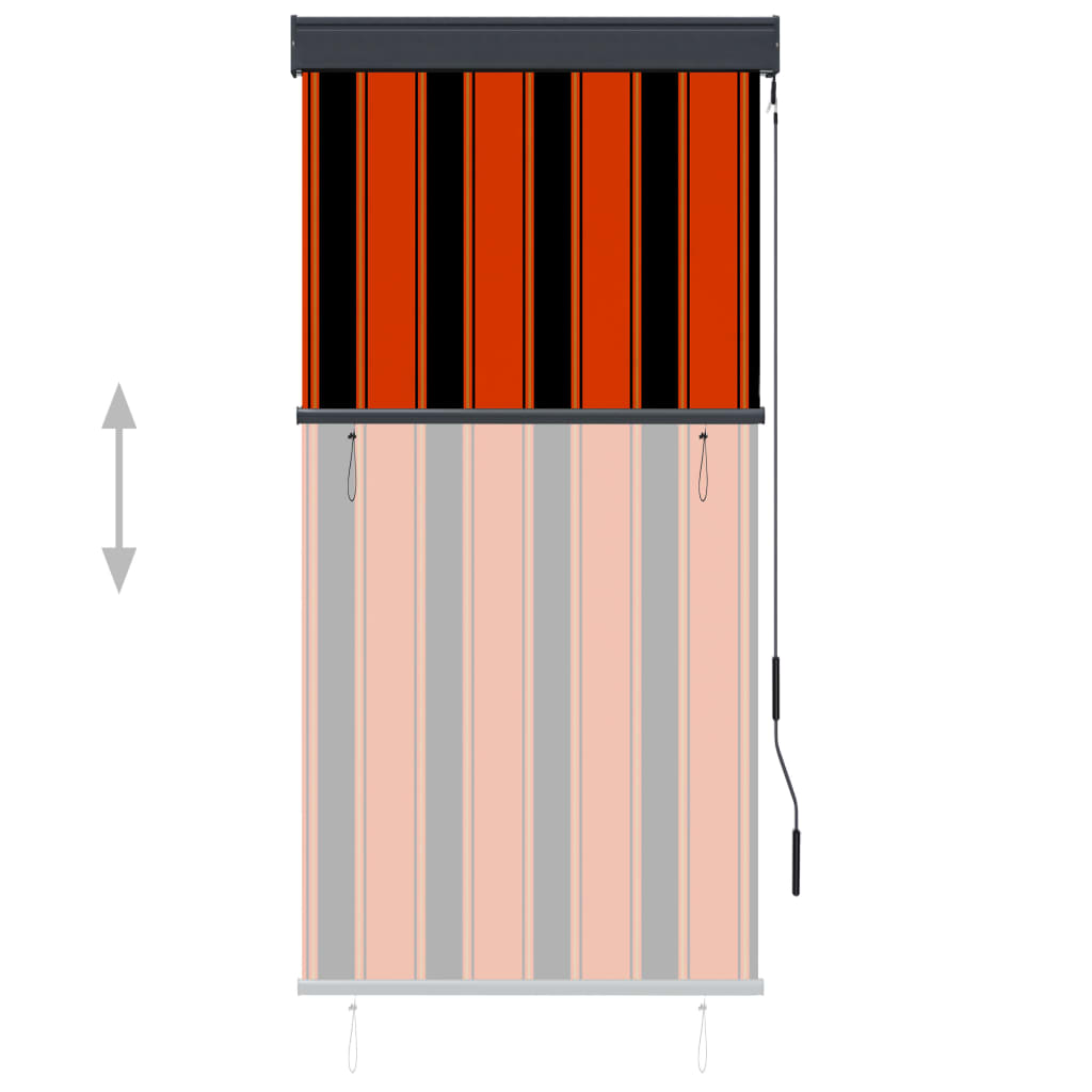 Outdoor Roller Blind 80x250 cm Orange and Brown