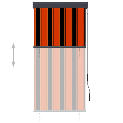 Outdoor Roller Blind 80x250 cm Orange and Brown