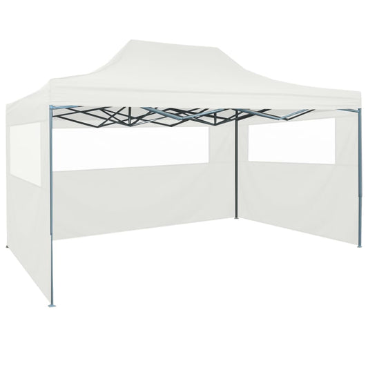 Foldable Patry Tent with 3 Sidewalls 3x4.5 m White