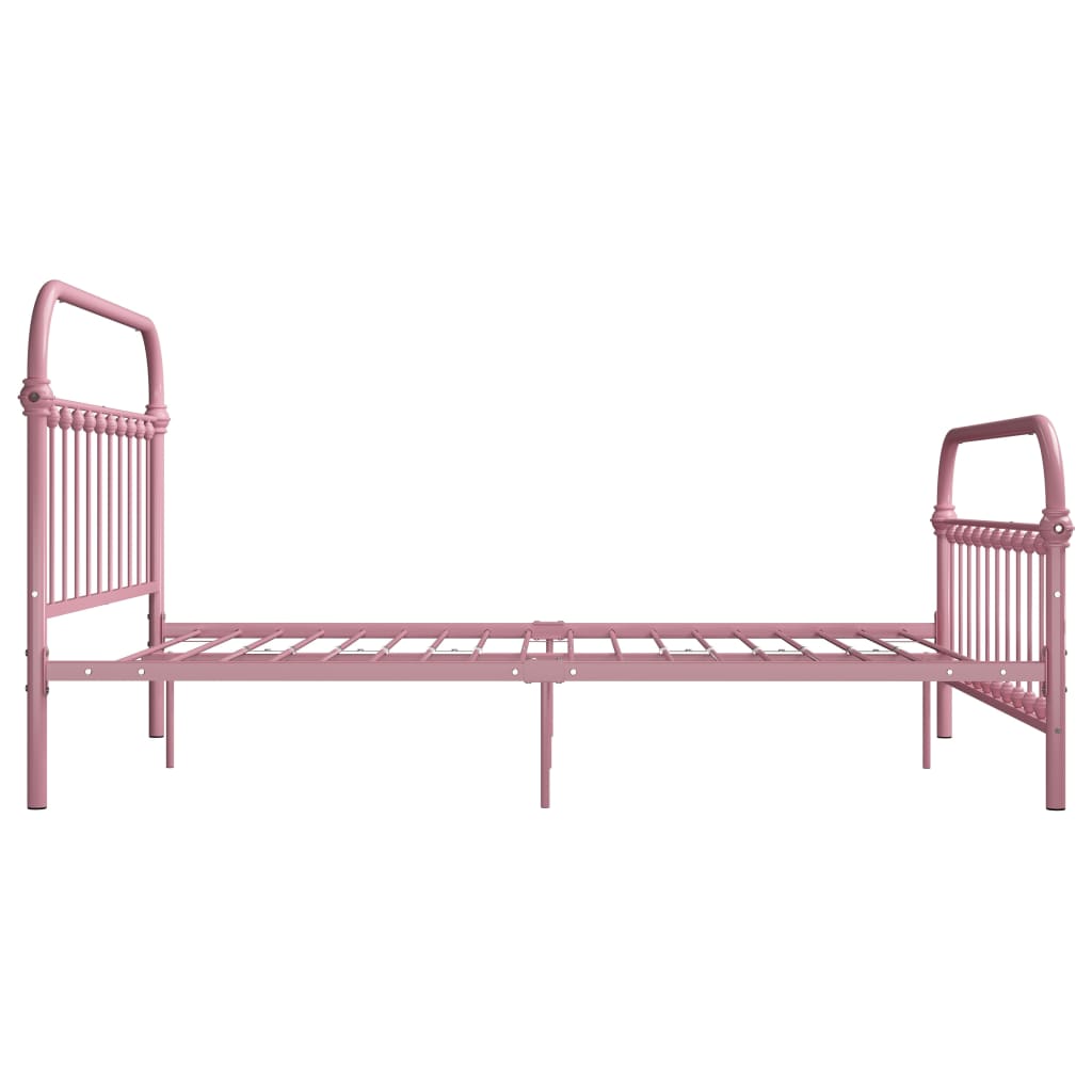 Bed Frame Pink Metal 160x200 cm