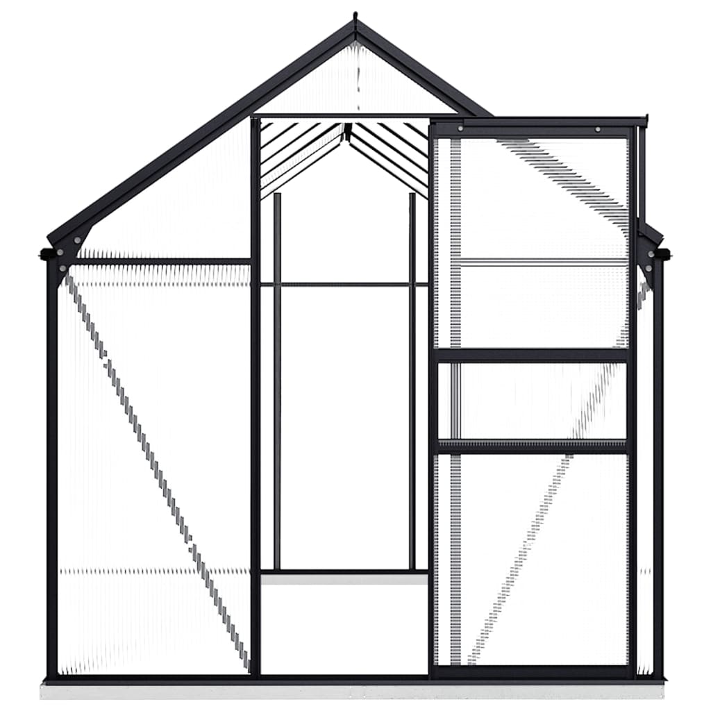 Greenhouse with Base Frame Anthracite Aluminium 7.03 m²