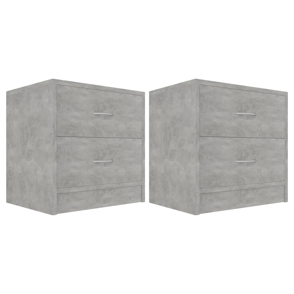 Bedside Cabinets 2 pcs Concrete Grey 40x30x40 cm Engineered Wood