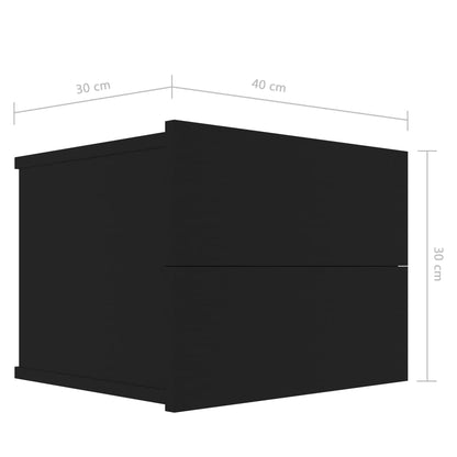 Bedside Cabinets 2 pcs Black 40x30x30 cm Engineered Wood
