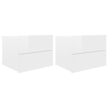 Bedside Cabinets 2 pcs High Gloss White 40x30x30 cm Engineered Wood