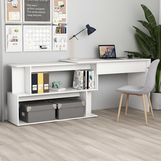 Corner Desk White 200x50x76 cm Engineered Wood