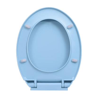 Soft-Close Toilet Seat Quick Release Blue Oval